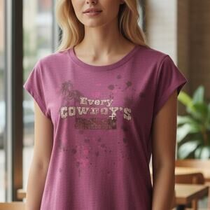 Vintage Y2K 2000s Self Esteem Every Cowboy's Dream Baby Tee T-Shirt Large